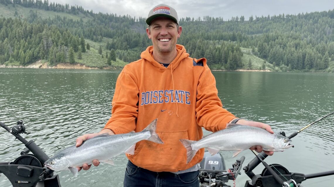 Two nice Kokanee salmon caught at Anderson Ranch Reservoir.