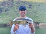Jordan Rodriguez holding a nice Snake River smallmouth bass.