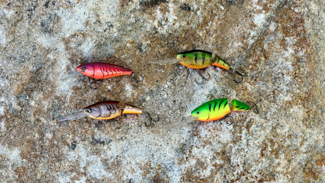 An assortment of Rapala Shad Rap crankbaits.