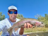 Jordan Rodriguez with a big fall rainbow trout.